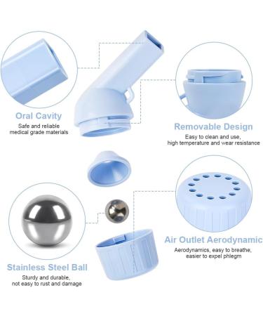 ACWOO Lung Exerciser and Mucus Clearing Device Mucus Removal Device Hand-Held Breathing Exerciser for Better Fitness & Sleep Blue - Buy Online on GoSupps.com