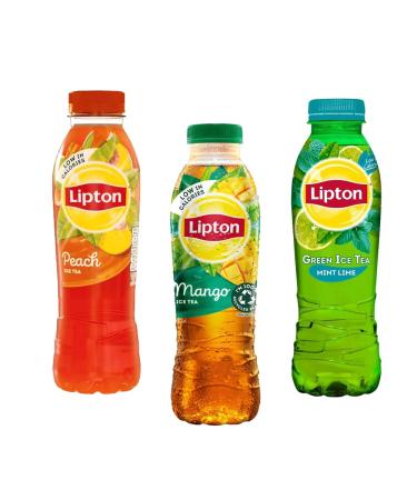 3 x Mixed Flavours of Green lime & Mint Mango Peach Ice Tea 500ml
