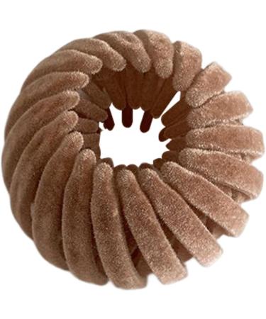 Magic Hair Clips - Bird Nest Ponytail Holder Lazy Hair Bun Maker | Bird Nest Velvet Magic Hair Clip Three Rows Teeth Styling Supplies for Making Ponytail Bun Long Short Curly Straight Hair Khaki - Buy Online on GoSupps.com