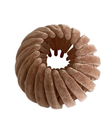 Bird Nest Hair Clips 1/7 Magic Hair Clips Hair Styling Accessories Teeth Styling Hair Clips Velvet Expandable Hair Bun Maker for Making Ponytail Bun and Hairpin Khaki