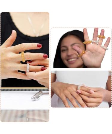 Zhenp 12-Piece Acupressure Ring Set - Metabolism Massage Rails for Finger Therapy & Joint Relief (Gold/Silver) - Ideal for All Ages - Buy Online on GoSupps.com