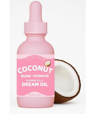 Coconut Dream Oil Glow + Hydrate Face & Body Oil with Vitamins E & A Lightweight Non-Greasy Daily Moisturizer 100% Natural 2 fl oz - Buy Online on GoSupps.com
