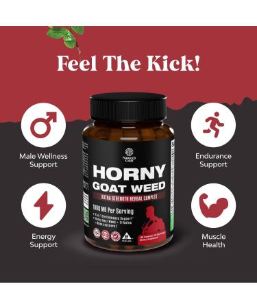 Horny Goat Weed Male Enhancing Supplement - Extra Strength HornyGoatWeed for Men with Black Maca Root Powder, Tongkat Ali, Saw Palmetto & Panax Ginseng Supplement - Energy & Stamina Caps - 180CT - Buy Online on GoSupps.com