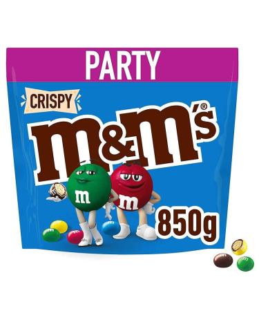 M&M'S Crispy Chocolate Bulk Pack | American Football Snacks | Chocolate Chips with Crunchy Core | 850g
