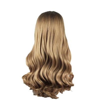 Wig Ladies Long Hair Gold Brazilian Synthetic Women Long Curly Wavy Cosplay Hair 50s 80s 60s 70s