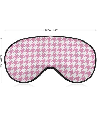 Pink Houndstooth Sleep Mask for Women | Adjustable Eye Shades with Elastic Strap | Perfect for Comfortable Sleep - Buy Online on GoSupps.com