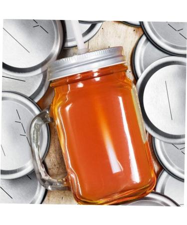 BESTonZON 30Pcs mason jar lids canning jar lid cover sprouting lids caps wide mouth mason jars metal lids fermenting lids jam jar lid glass jars lids tops sealing cap glass bottle Tinplate 7X7X0.2CM Silver - Buy Online on GoSupps.com