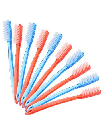 FRCOLOR 10Pcs Big Head Braces Portable Large Head toothbrushes Toothbrush Cleaning Brush Elder Soft Fur Hand use Super Hard Plastic Child Camping Small toothbrushes Tufted