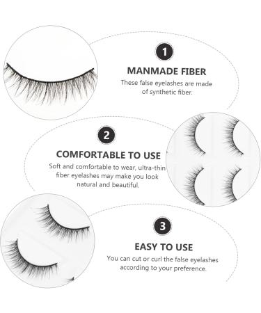 DOITOOL Natural False Eyelashes 5 Pairs Short Eyelash Artificial Fiber Extend Fluffy 6d Natural False Lashes 3.3x1x0.5cm Black - Buy Online on GoSupps.com
