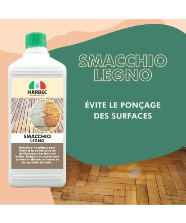 MARBEC SMACCHIO LEGNO 1LT SMACCHIO LEGNO is used to remove stains from the gray patina of aging wood. Removes stains and tannin halos. - Buy Online on GoSupps.com