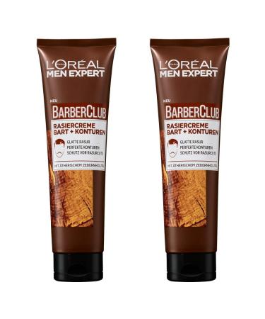 L'Or al men Expert beard care shaving cream for a smooth shave and clear contours on the face essential cedar oil barber club 2 x 150 ml - Buy Online on GoSupps.com