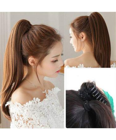 Remehi 15-Inch Ponytail Hair Extension - Smooth Real Hair Claw Clip Medium Brown (Size 4) for Girls & Women | 38.1 cm 85 g - Buy Online on GoSupps.com