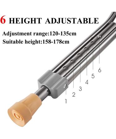 Lightweight Adult Walking Crutches with Underarm Pad and Handgrip Height Adjustable Aluminum Alloy Anti-Slip Walker 1Pcs Warm Life - Buy Online on GoSupps.com