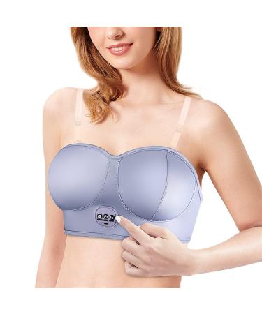 Breast Massage Bra Electronic Vibration Chest Massager Breast Enhancement Instrument Massage Breast Device for Women Health Care Silver
