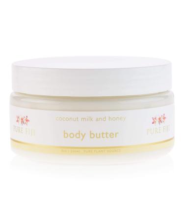 PURE FIJI Body Butter - Moisturizer Body Cream - Face Cream and Body Lotion for Dry Skin with Natural Oils & Vitamin E for Body Care  Coconut Milk and Honey  8oz