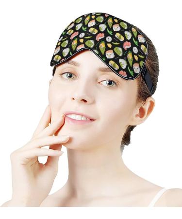 Kawaii Sushi Sleep Mask for Women - Adjustable Eye Shades with Elastic Strap for Comfortable Sleep - Buy Online on GoSupps.com