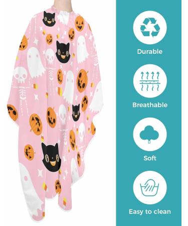 Halloween Barber Cape - Adjustable Hair Cutting Cape for Kids & Adults | Stylish Pink Orange & Black Hairdressing Gown | 55x63 Inch Salon Accessory - Buy Online on GoSupps.com