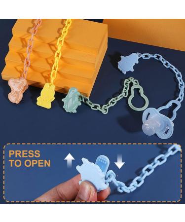 Zeayebsr Dummy Clips - 6 Pieces Lightweight Pacifier Anti-Drop Chain for Newborn Girls and Boys - Buy Online on GoSupps.com