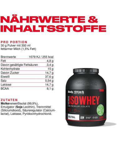 Body Attack Extreme ISO Whey Protein Isolate - 2x1.8kg Gluten-Free CFM from 100% Irish Pasture Milk Low Fat Rich in EAAs No Aspartame - Buy Online on GoSupps.com