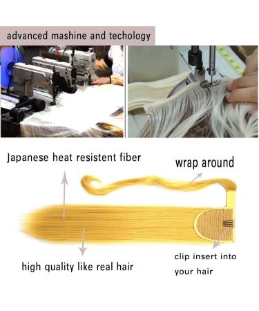 Iluu 24-Inch Golden Brown #10 Wrap-Around Horse Schwanz Clip-In Ponytail Extensions - 100g Synthetic Hair for Effortless Style - Buy Online on GoSupps.com