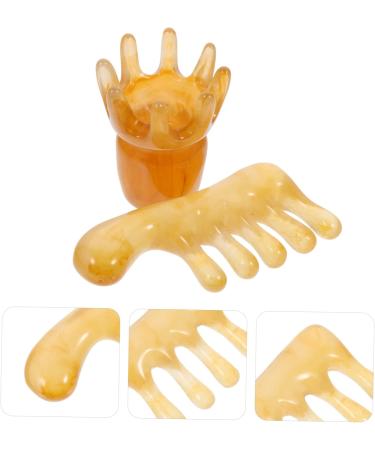 Frcolor 2ST Resin Massage Comb - Scalp Gua Sha Scraping Tool for Acupuncture Head Massage & Hair Care | International Shipping Available - Buy Online on GoSupps.com