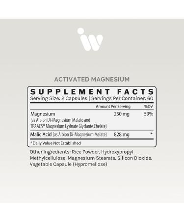 InfiniWell Activated Magnesium Supplement for Women & Men - Support Brain Health & Neurotransmitter Activity - Promote Relaxation for a Healthy Sleep Cycle - Optimized for Absorption (120 Capsules) - Buy Online on GoSupps.com
