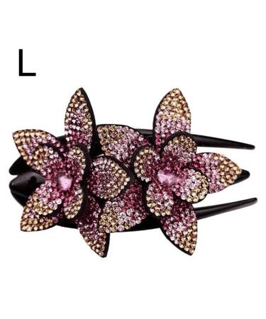 Yeeyf Double-Flower Hair Clip | Diamond & Pearl Hair Clips for Women | Vintage Hair Styling Accessories - Buy Online on GoSupps.com