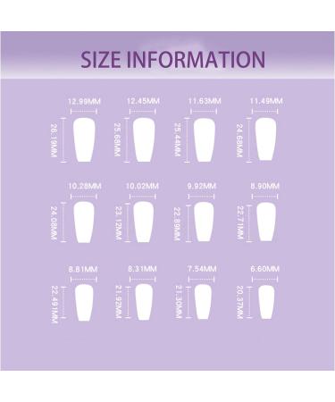 24pcs Long Coffin Ballerina False Nails with Glue - Pink Flower Design, Full Cover Press on Manicure Nails for Women and Girls - Buy Online on GoSupps.com