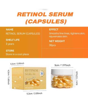 2PCS Retinol Facial Serum Capsules Hydrating & Brightening Boosts Skin Elasticity Reduces Fine Lines Daily Care - Buy Online on GoSupps.com