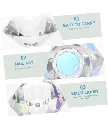 Ipetboom 1pc Nail Art Crystal Cup Monomer for Acrylic Nails Clear Matte Nail Polish Gel Nail Polish Glass Container with Lid Clear Tumbler Nail Crystal Bowl White Crystal Plate Cup Liquid - Buy Online on GoSupps.com
