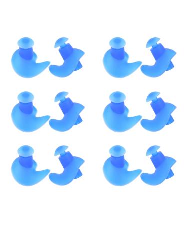 Swimming Ear Plugs 6 Pairs Silicone Swim Ear Plugs Adults Swimmers Ear Plugs with Storage Case for Swimming Diving (Blue)
