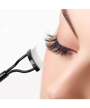 Eyelash Brush Eyelash Comb Eyebrow Brush Eyelash Separator Mascara Applicator Eyelash Definer with Comb Cover Designed Cosmetic Brushes Tool/51 Black - Buy Online on GoSupps.com