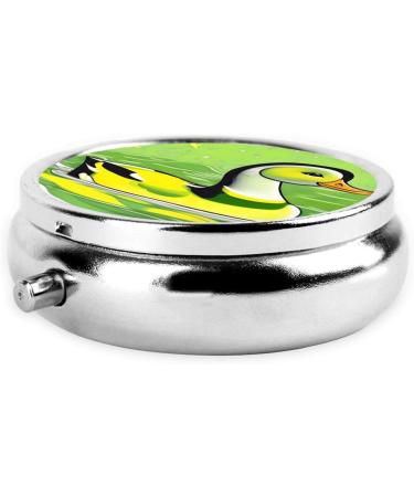 Green Duckround Pill Box | 3 Compartment Portable Travel Organizer | Ideal for International Shipping - Buy Online on GoSupps.com