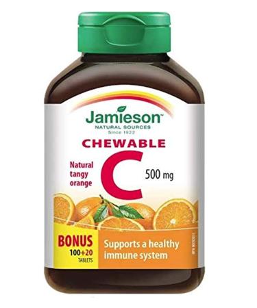 Jamieson Vitamin C Chewable 500 mg - Tangy Orange 120 tabs Bonus