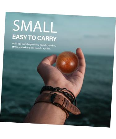 Abaodam 2st Health Ball Handball - Premium Wooden Baoding Massage Balls for Foot Muscle Relief | Physically Enhanced Spiked Roller | 5.5x5.5cm Rosewood Red - Buy Online on GoSupps.com