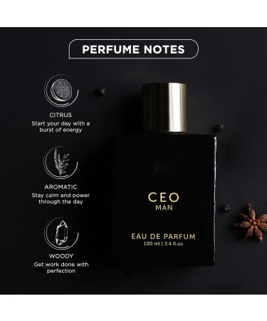 VAYUP Luxury CEO Man Eau De Parfum Perfume with Lemon Lavender Tonka Mandarin & Vetiver|Premium Long Lasting Woody Fragrance for Men 100 ML - Buy Online on GoSupps.com