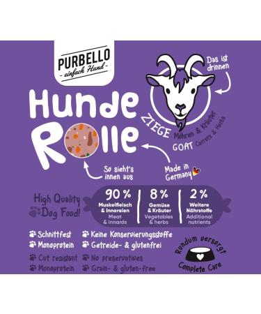 PURBELLO Wet Dog Food 3 Rolls 3 Horses 3 Goats 2 Lambs Monoprotein Dog Food High Meat Sausage Cut Resistant Dog Food - Buy Online on GoSupps.com
