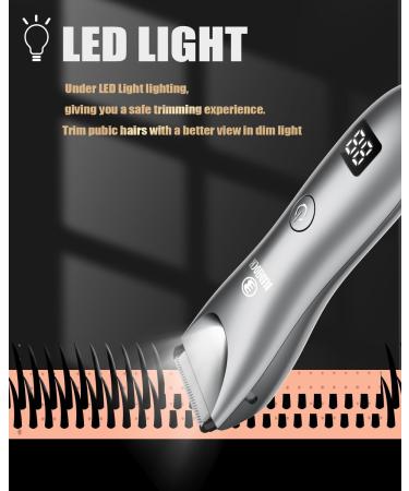 ENSSU Men's Body Hair Trimmer with Light Ball Trimmer - Waterproof & Rechargeable - Gray - Buy Online on GoSupps.com