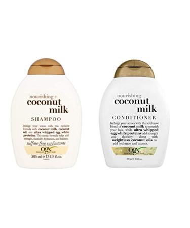 ogx® (formerly Organix) Nourishing Coconut Milk Shampoo 385ml + Conditioner & Detangler 385ml – Luxurious deep care for color-treated hair.