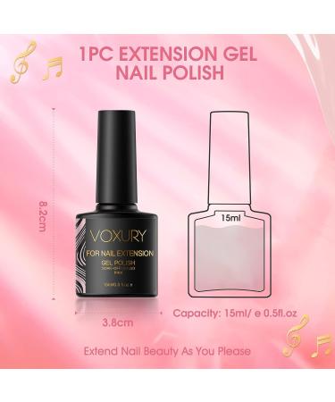 VOXURY Builder Pink Gel 5 in 1 - 15ml Poly Extension Gel for Quick Nail Building - LED/UV Lamp Required - Buy Online on GoSupps.com