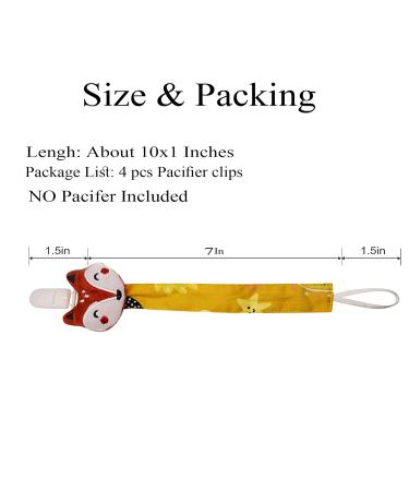 Pacifier Clip Holder Leash for Baby Boy Girl Newborn Toddler Teether Teething Dummy - 4 Pack Blue Girls Design - Buy Online on GoSupps.com