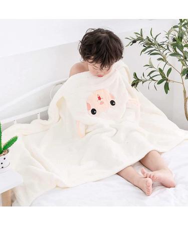 Hilmocho Baby Hooded Bath Towel | Soft Coral Velvet Swaddle Blanket for Infants | Absorbent Shower and Swimming Towel | White Sheep Design - Buy Online on GoSupps.com