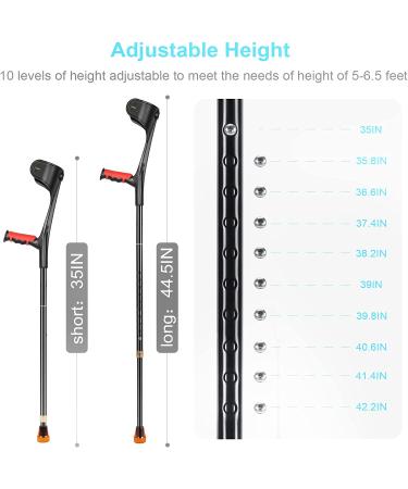 Antdvao Folding Forearm Crutches Pair - Lightweight & Adjustable with Rubber Handles - Non-Slip & Comfortable Grip - Heavy Duty Support (Red) - Buy Online on GoSupps.com