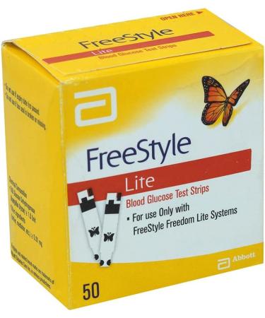 Freestyle Lite Glucose Test Strips 50 Count - Accurate Blood Sugar Monitoring - Buy Online on GoSupps.com