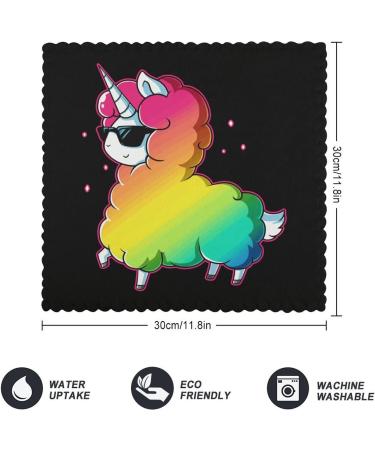 Funny Unicorn Llama Kitchen Dishcloth 12x12 Inches Dish Towels Super Absorbent Dish Cloths for Washing Cleaning - Buy Online on GoSupps.com
