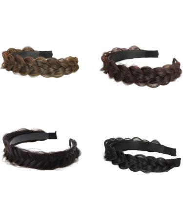 amangul Braid Hairband Hair Braided Headband Hairpiece Invisible y Braided Hair Hoop y Braids For Styling(Dark Brown) - Buy Online on GoSupps.com