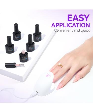 6 in 1 Gelike EC Nail Glue Gel - Peachy Jelly Color Gel Polish Base Coat, Long Lasting & Strong - Soak Off UV Extension - Buy Online on GoSupps.com