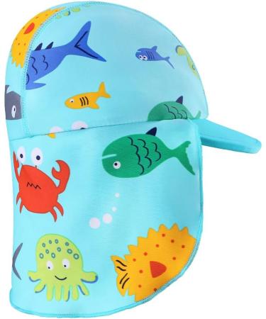 HUAANIUE Baby Boys Rash Guard Swimwear Set with UPF 50+ Sun Protection and Zip Closure - 4-6 Years - Swimhat Bluesealife - Buy Online on GoSupps.com