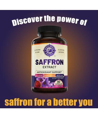 100% Pure Saffron Supplements for Weight Loss, Eye and Heart Health - Metabolism Booster & Appetite Suppressant - 90 Capsules - Buy Online on GoSupps.com