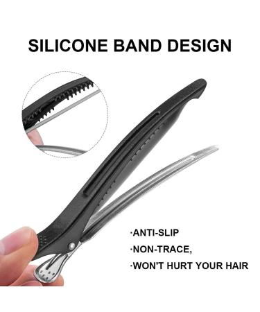 Sioppkik Hair Clips for Hairdressing - 6 Non-Slip Compartment Clamps + 1 Comb (Black & White) - Perfect for Styling & Cutting - Buy Online on GoSupps.com